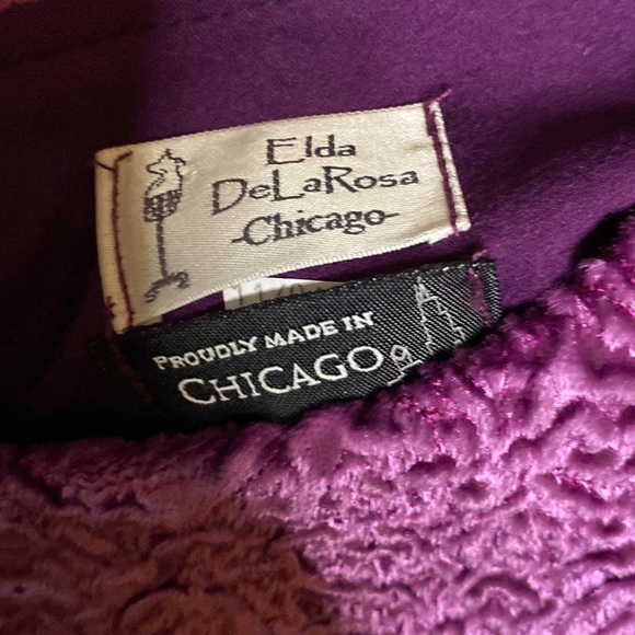 Elda DeLaRosa Chicago Purple Vintage Dress. Sz M - Picture 5 of 5